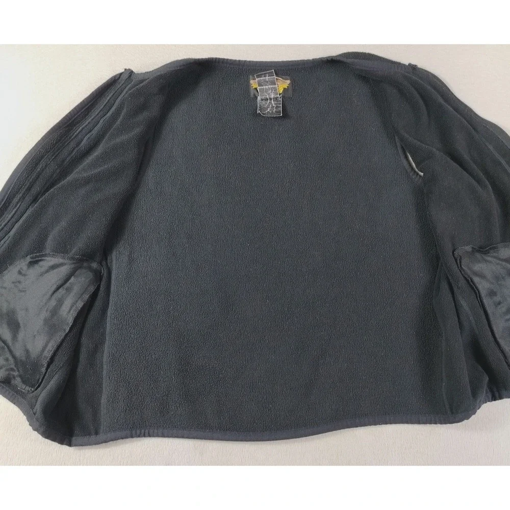 Vintage Harley Davidson Vest Mens XL Black Fleece Full Zip Motorcycle Riding